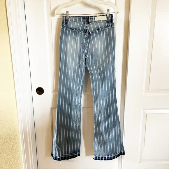 Rock and Roll Denim Pin Stripe Flare Jeans - Picture 2 of 16